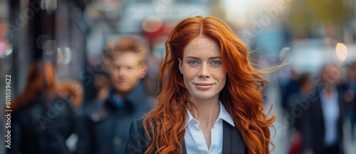 portrait of a woman city crowd of people © Андрей Трубицын
