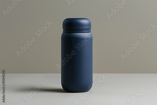 A matte navy blue stainless steel sport tumbler bottle exudes tranquility