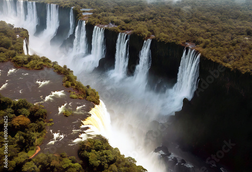  Iguazu Waterfall Falls  Aerial Throat Devil s view Iguazu Aerial Iguacu Falls Waterfall Brazil Panorama Water Nature Tropical Jungle Trees Eco River Island Unesco Wilderness Safari Mist Exotic 