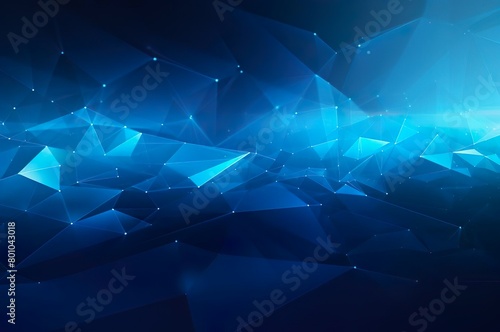 Abstract blue polygon background. Generative AI