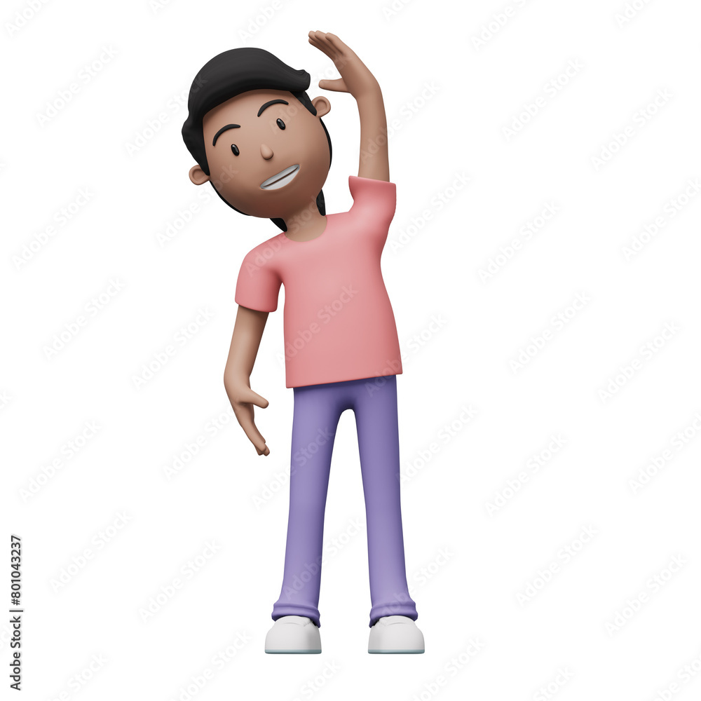 A cartoon woman is doing a exercise and yoga pose. 3d render A cartoon woman is doing a exercise and yoga pose. 3d render