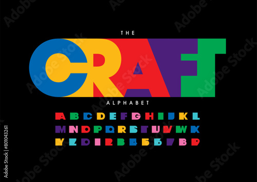 Vector of stylized modern font and alphabet