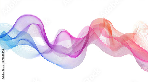 Dream of tomorrow with visionary gradient lines in a single wave style isolated on solid white background