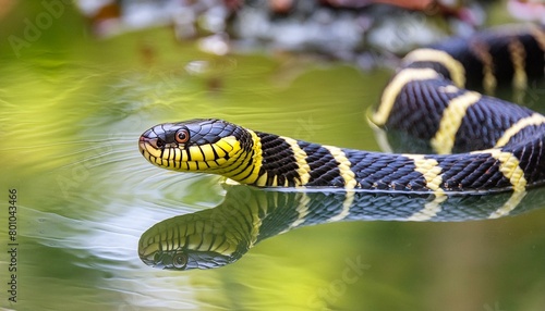 close up of a snake in the water