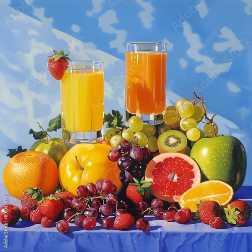 fruits and juice Generated AI