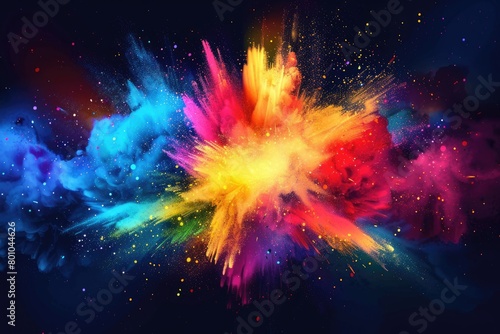 Abstract pop background with explosion of colors to the beat photo