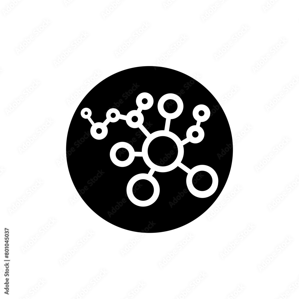 Molecule Icon vector. Chemistry illustration sign. Scientific symbol. Chemical bonds logo.