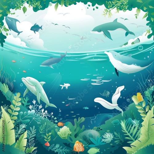 poster de salvar los océanos. 