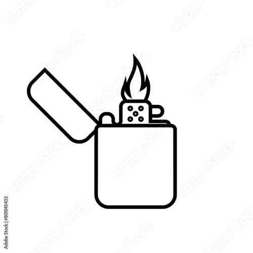 Lighter icon vector. Cigarette lighter illustration sign. Fire symbol or logo.