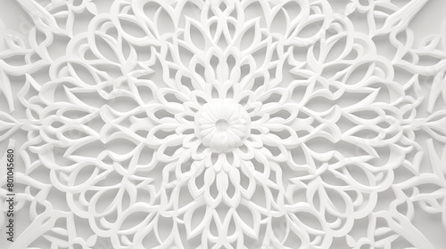 indian white background 3d, white abstract frame, chakra element, esoteric symbol © alexkich