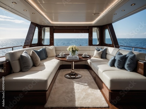 Luxury Yacht InteriorPhotorealistic Design - Elegant Maritime Decor. © Bendix