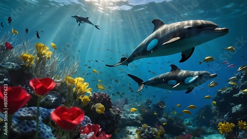 fish in aquarium Dolphin Delight A Romantic Underwater Serenade