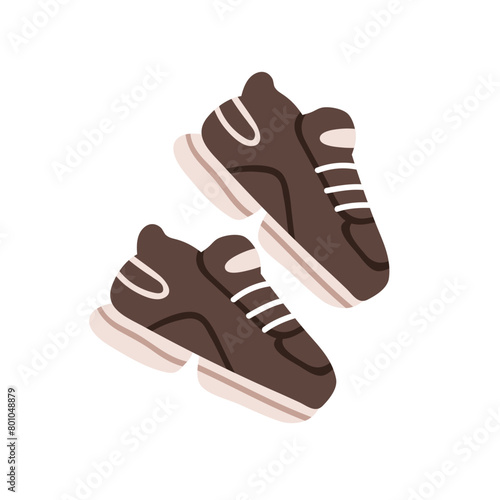Modern sneakers pair. Stylish comfortable trainers, sportswear. Athletic shoe...
