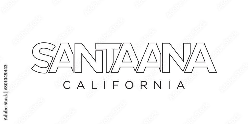 Santa Ana, California, USA typography slogan design. America logo with graphic city lettering for print and web. Santa Ana, California, USA typography slogan design. America logo with graphic city lettering for print and web.