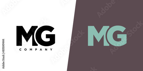 Letter M and G, MG logo design template. Minimal monogram initial based logotype.