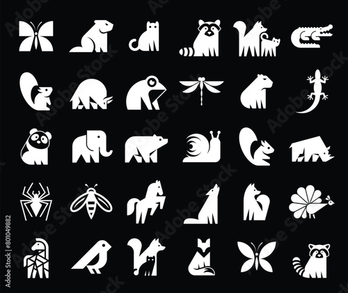 Animals logos collection. Animal logo set. Icon design  © Nataliia
