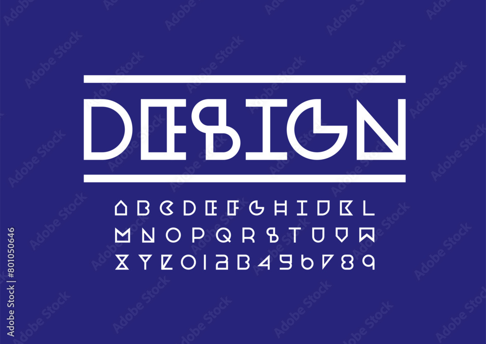 Vector of stylized modern font and alphabet Vector of stylized modern font and alphabet