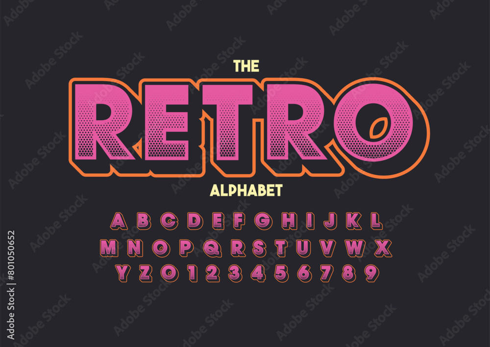 Vector of stylized modern font and alphabet Vector of stylized modern font and alphabet