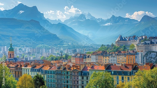 Grenoble Alps Backdrop Skyline photo