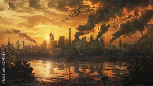 The collapse of the biosphere due to pollution triggers catastrophic phenomena worldwide photo