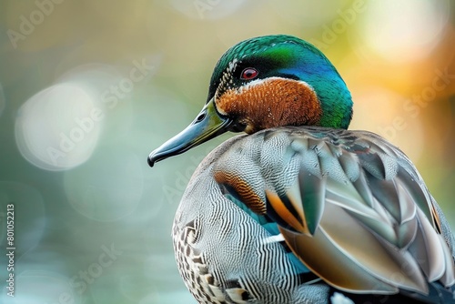 Green Winged Teal, a beautiful species of ducks in the wildlife photo