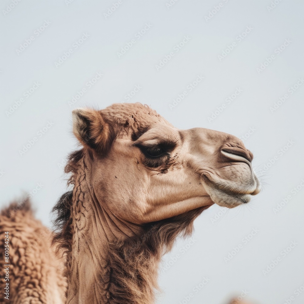 Obraz premium A camel is looking at the camera with its mouth open