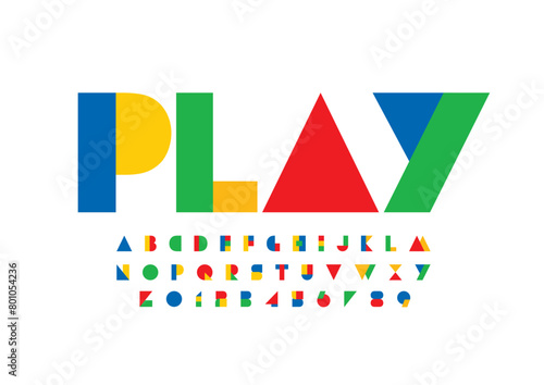 Vector of stylized modern font and alphabet