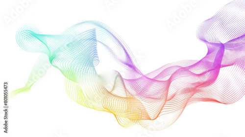 Dance along the spectrum of advancement with graceful gradient lines in a single wave style isolated on solid white background