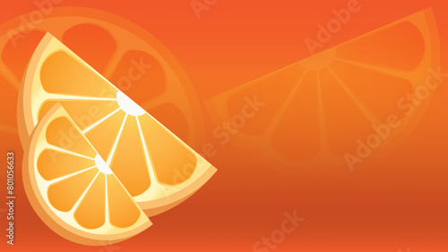 Floating background image of orange slices.Applicable for advertising. Vector illustration.