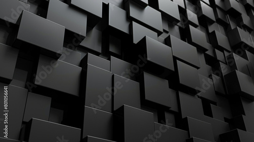 Black 3D cubes of different sizes