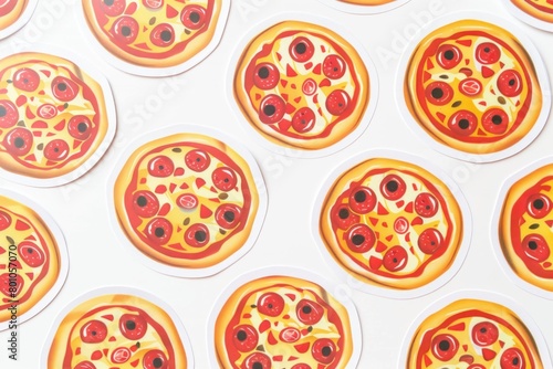 set of different pizzas