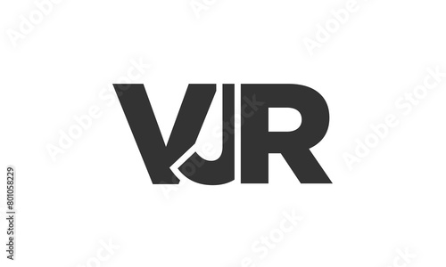VJR logo design template with strong and modern bold text. Initial based vector logotype featuring simple and minimal typography. Trendy company identity.