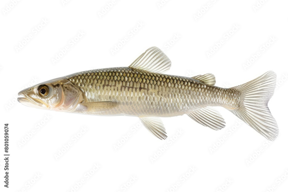 Mullet Fish Isolated on White Background for Seafood Menus and Sea Life Designs
