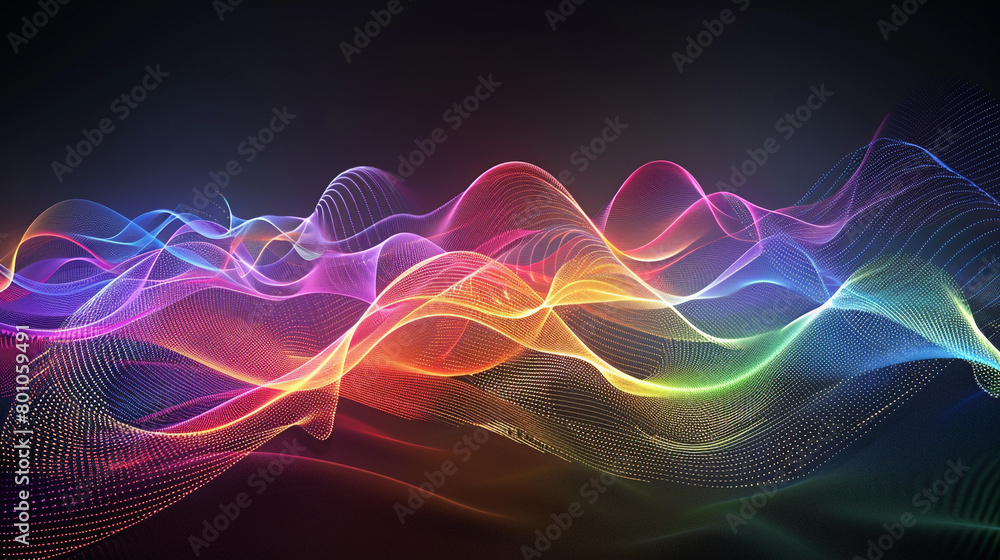 Chromatic spectrum waves symbolizing the fusion of art and technology.