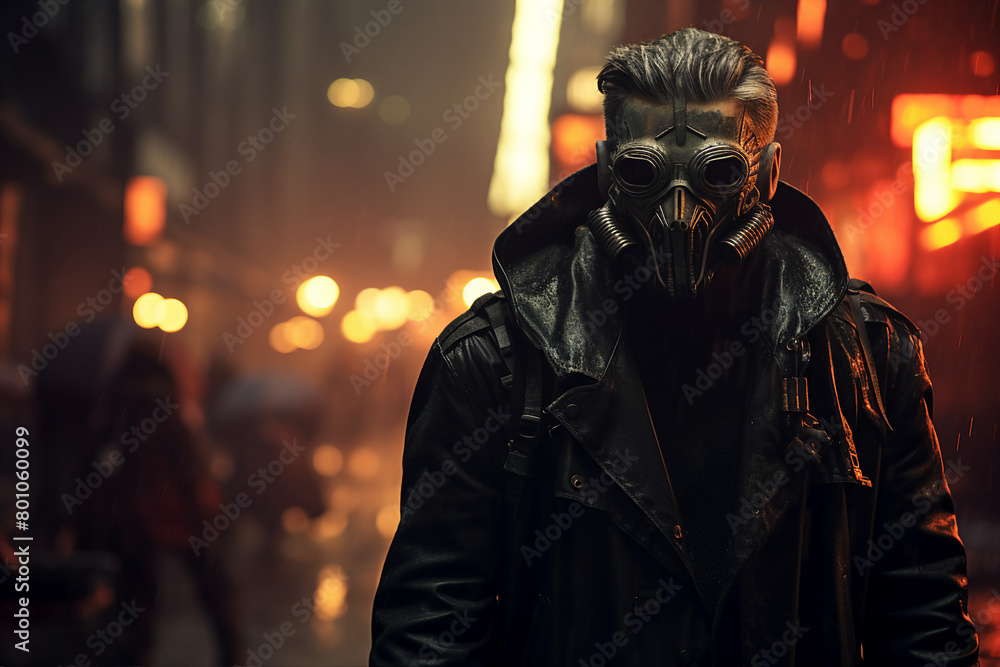 Portrait of a sci-fi cyberpunk person futuristic man from the future cyberpunk Generative AI Portrait of a sci-fi cyberpunk person futuristic man from the future cyberpunk Generative AI