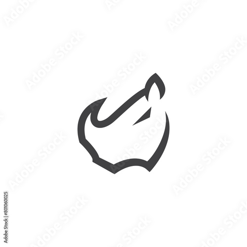 Vector rhino logo design vector illustration 