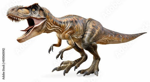 Dinosaur Roar - Fierce Velociraptor with Sharp Teeth and Claws on Isolated Background