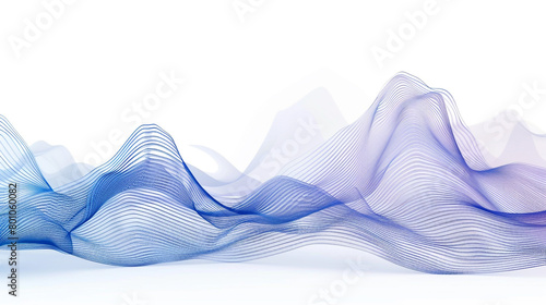Chart a course through the digital landscape with navigational gradient lines in a single wave style isolated on solid white background photo