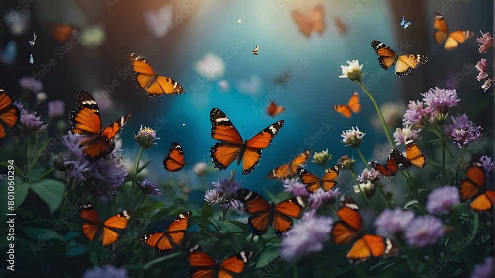 butterfly-filled background butterfly-filled background
