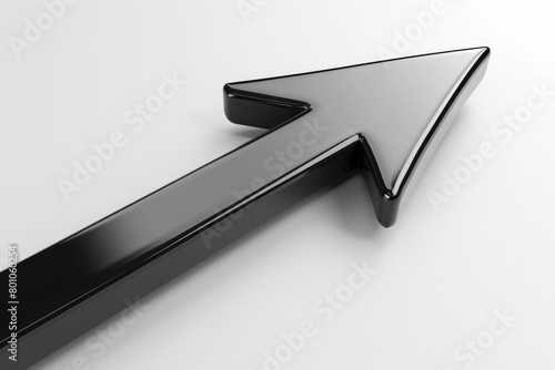 3D Freccia Nera Frecce Illustration: A White Arrow Success Symbol Showing Directional Signs photo