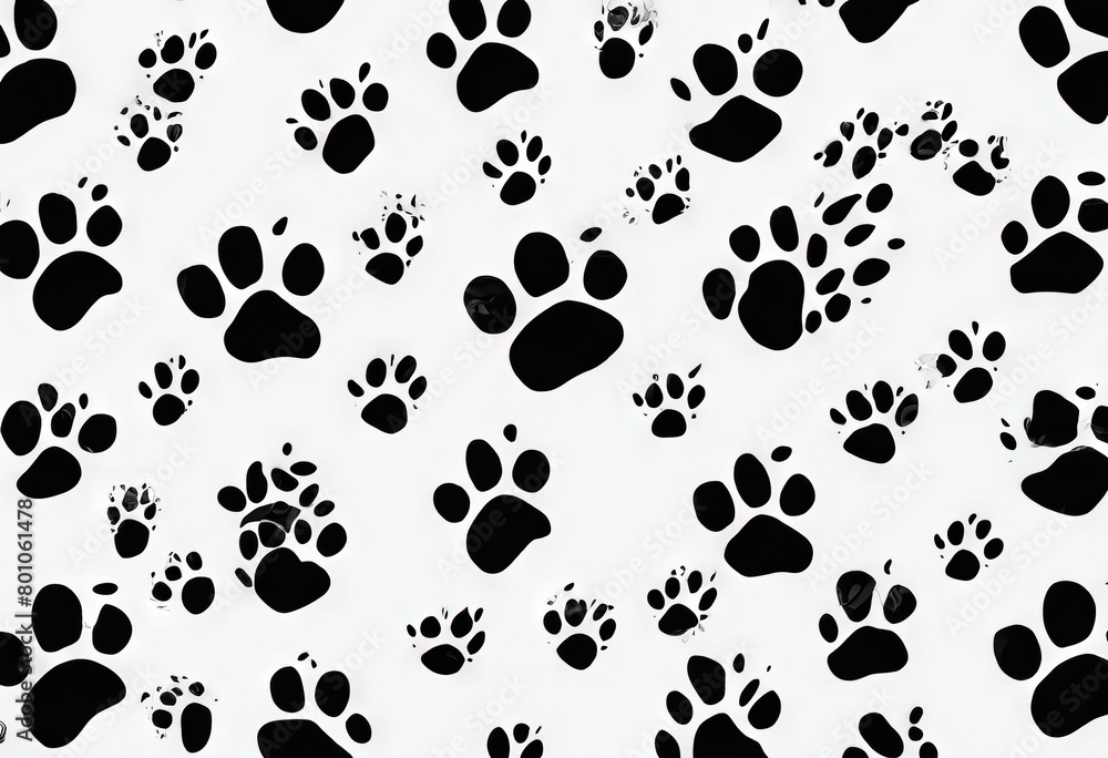 'background Abstract white illustration pattern prints seamless Black animal vector footprint paw' 'background Abstract white illustration pattern prints seamless Black animal vector footprint paw'