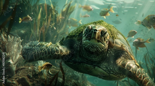 turtle swimming in water © Atif