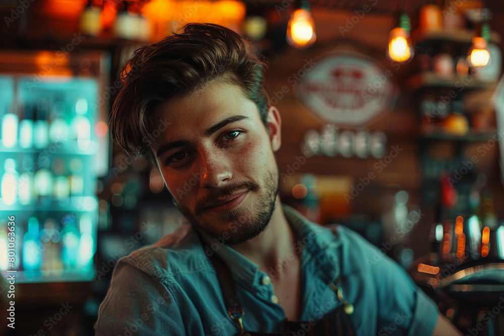 High skilled barman barista person making shaking cocktails coffee drinks in bar Generative AI picture High skilled barman barista person making shaking cocktails coffee drinks in bar Generative AI picture