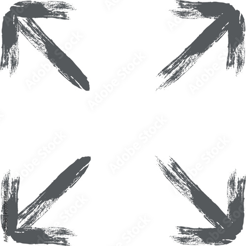 筆書きミニミニアイコン　矢印　拡大