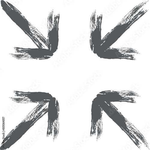 筆書きミニミニアイコン　矢印　縮小