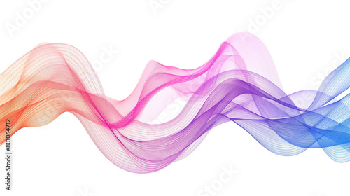 Celebrate innovation with festive gradient lines in a single wave style isolated on solid white background