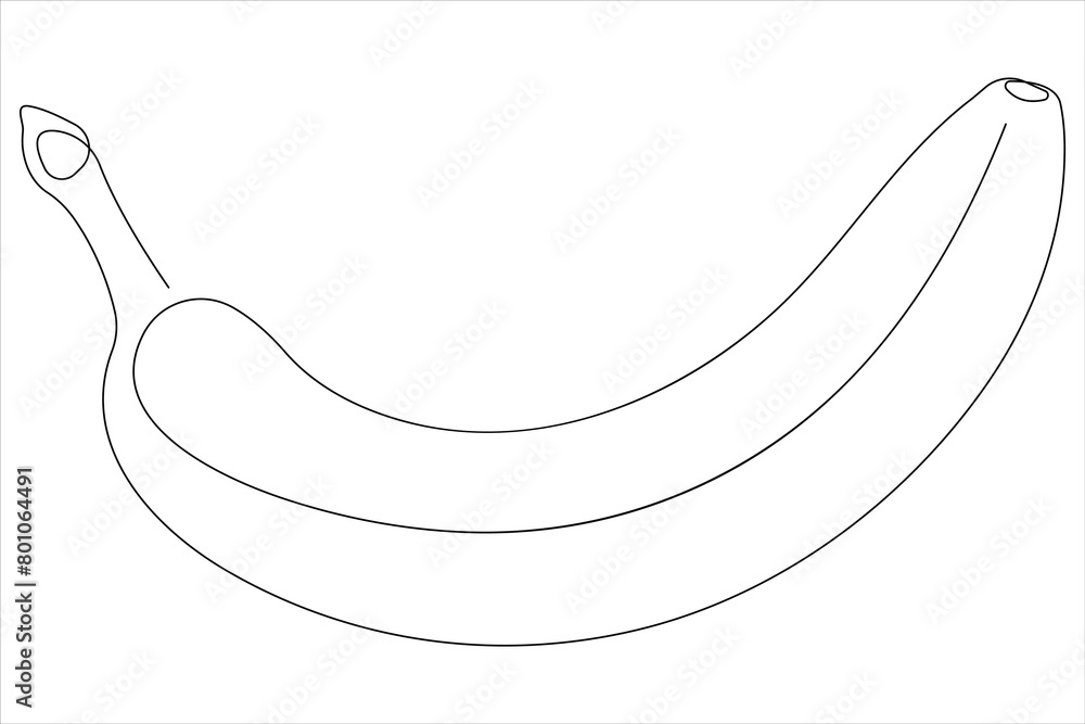 Vector illustration of banana continuous one line art drawing concept Vector illustration of banana continuous one line art drawing concept