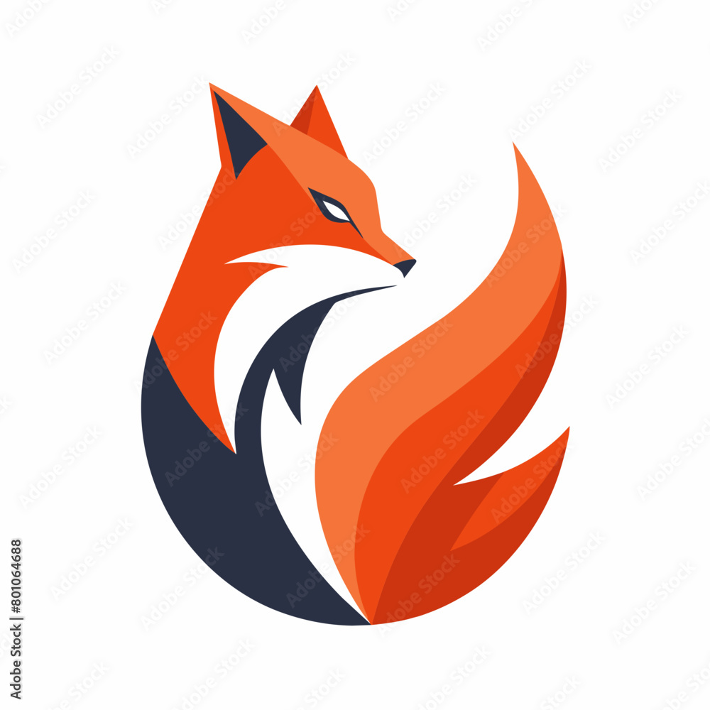 Obraz premium Abstract fox logo vector illustration isolated on white background.