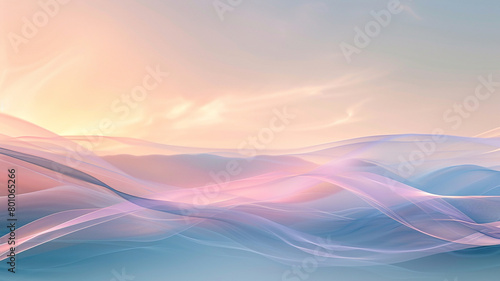 A minimalist background of subtle beauty, where translucent layers of color ebb and flow in soft, muted tones, suggesting the quiet movement of clouds across a dawn sky