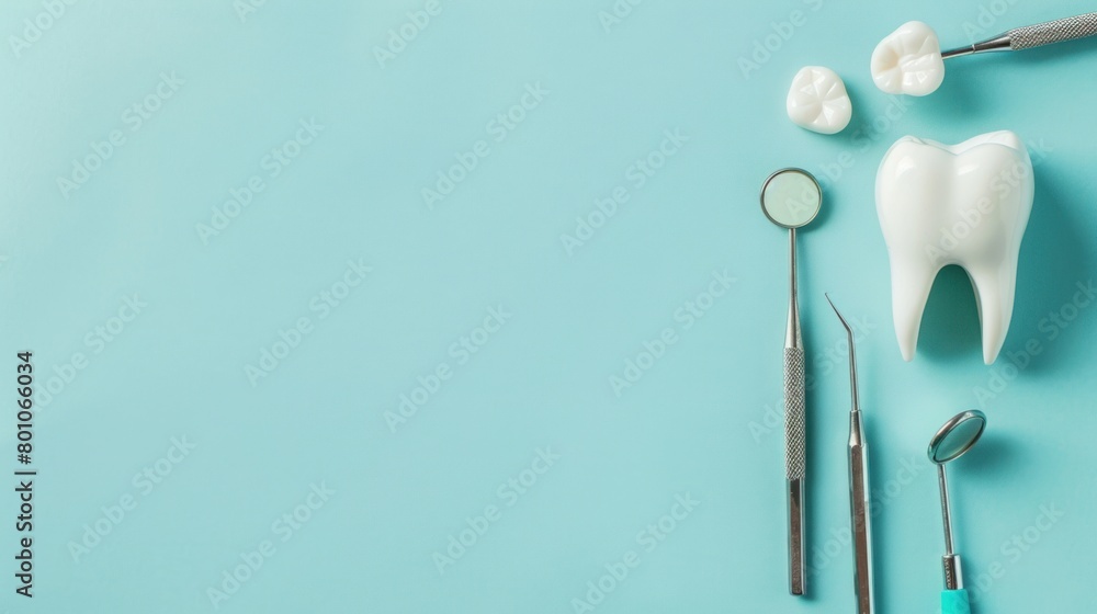healthy dental equipment for dental care with text empty space healthy dental equipment for dental care with text empty space
